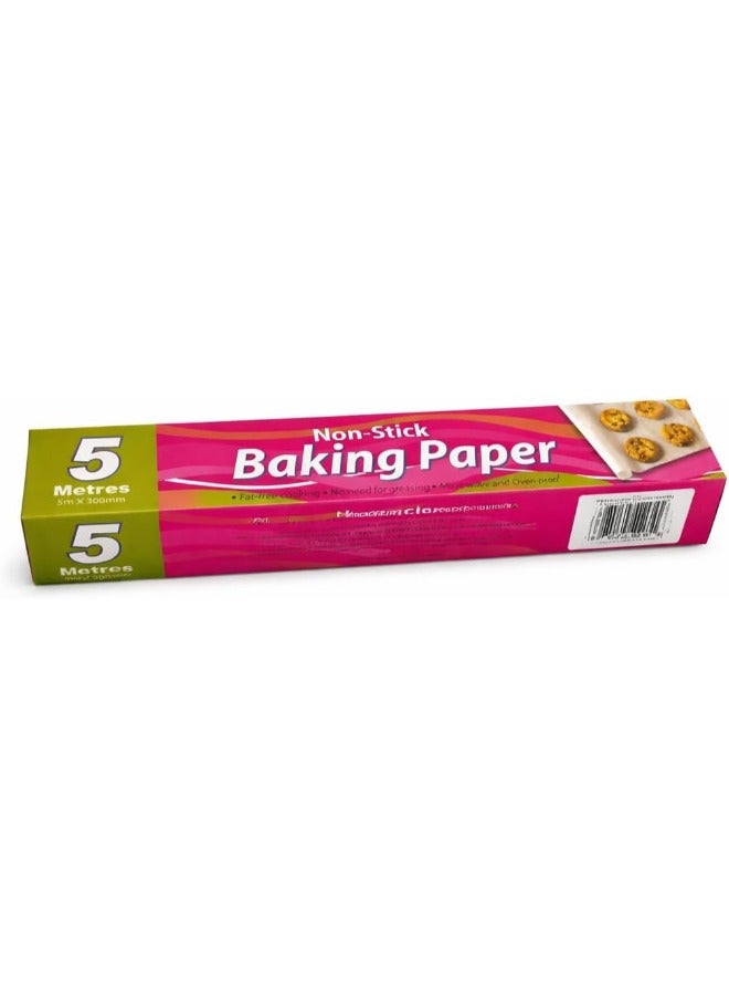 Portal Premium Non-Stick Baking Paper Roll Heat, Water and Grease Resistant 5 Meters - Image 1